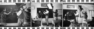 Three stills from a movie. Three stills from a movie.