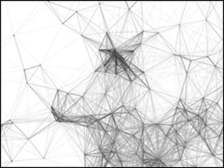 A network of black lines interconnected across a white background with some dense portions and others sparse. A network of black lines interconnected across a white background with some dense portions and others sparse.