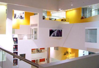 Photograph showing display of student final projects. Photograph showing display of student final projects.