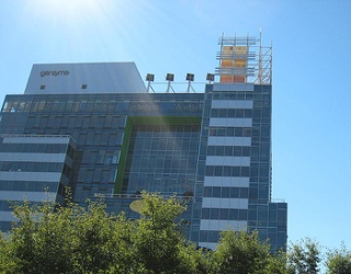 Photograph of a building that showcases sustainable design. Photograph of a building that showcases sustainable design.