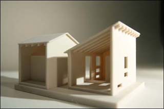 Model of a writer's cabin. Model of a writer's cabin.