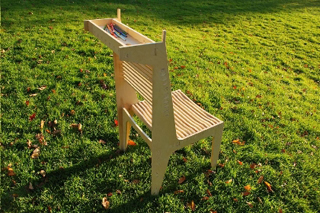 Photograph of a wooden chair designed by a student in this course. Photograph of a wooden chair designed by a student in this course.