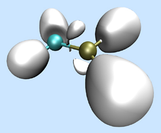 A graphical representation of phosphinocarbene. A graphical representation of phosphinocarbene.