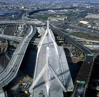 An aerial photo of the Leonard P. Zakim Bridge. An aerial photo of the Leonard P. Zakim Bridge.