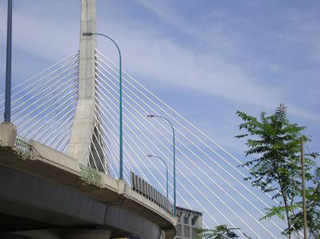 Photograph of Boston and the Zakim Bridge. Photograph of Boston and the Zakim Bridge.
