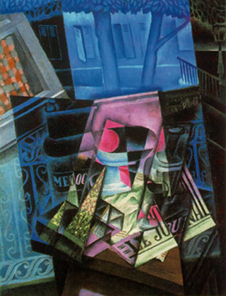 A cubist painting. A cubist painting.