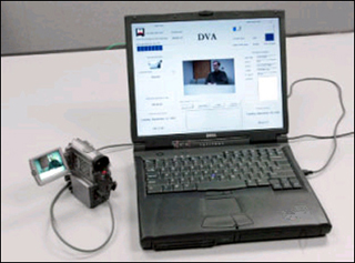 The FBI's digital video authenticator with camcorder. The FBI's digital video authenticator with camcorder.