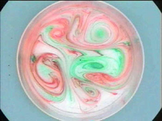 Image of dye in rotating tank of water. Image of dye in rotating tank of water.