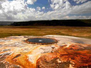 A picture of Yellowstone hot spring. A picture of Yellowstone hot spring.