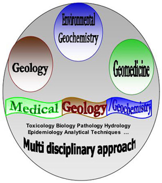 Chart showing multi-disciplinary approach of Geology, Environmental Geochemistry and Geomedicine. Chart showing multi-disciplinary approach of Geology, Environmental Geochemistry and Geomedicine.