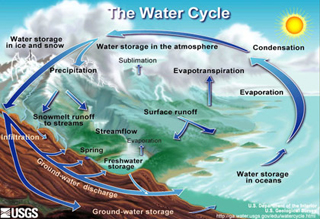 Illustration of the water cycle. Illustration of the water cycle.
