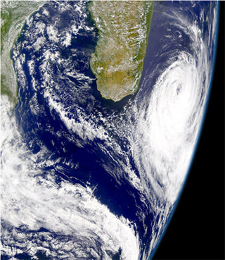 Satellite photo of Tropical Cyclone Dina near Madagascar. Satellite photo of Tropical Cyclone Dina near Madagascar.