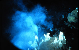 Minerals venting from the seafloor. Minerals venting from the seafloor.