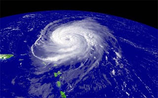 Satellite image of Hurricane Fabian bypassing the Leeward Islands. Satellite image of Hurricane Fabian bypassing the Leeward Islands.