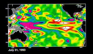 A computer rendering of ocean data. A computer rendering of ocean data.