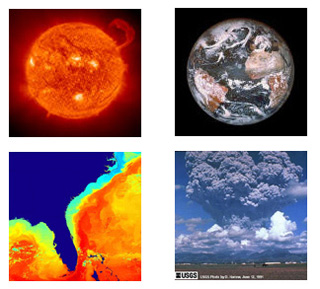 Four images demonstrating examples of turbulent flows. Four images demonstrating examples of turbulent flows.