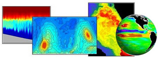 A graphic of four thermal images of various parts of the world composited together. A graphic of four thermal images of various parts of the world composited together.