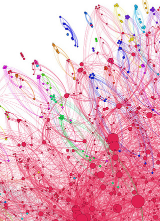 Colorful network graph of connect nodes. Colorful network graph of connect nodes.