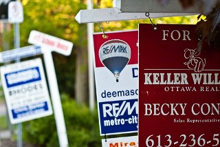 Photograph of several real estate 'For Sale' signs. Photograph of several real estate 'For Sale' signs.