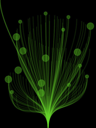 A digital illustration of a green Bezier tree used as a method of data visualization. A digital illustration of a green Bezier tree used as a method of data visualization.