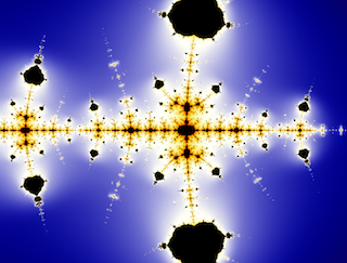 A blue and yellow fractal. A blue and yellow fractal.