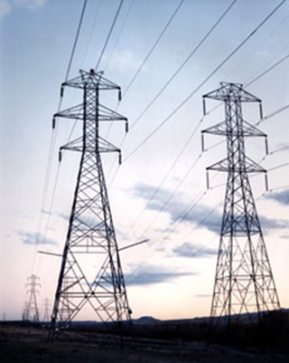 Image of electric power lines. Image of electric power lines.