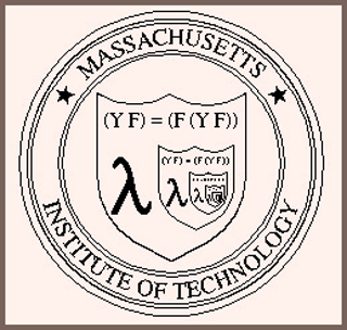 A circular seal with Massachusetts Institute of Technology wrapping around a shield with an infinitely nested function. A circular seal with Massachusetts Institute of Technology wrapping around a shield with an infinitely nested function.