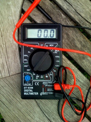 Photograph of a multimeter. Photograph of a multimeter.