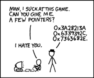 An xkcd comic about pointers. An xkcd comic about pointers.
