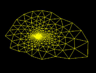 Unstructured grid for a four element airfoil. Unstructured grid for a four element airfoil.