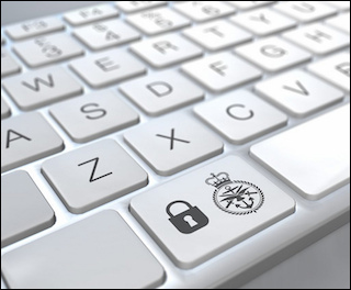 Image of a keyboard with a lock symbol on a key. Image of a keyboard with a lock symbol on a key.