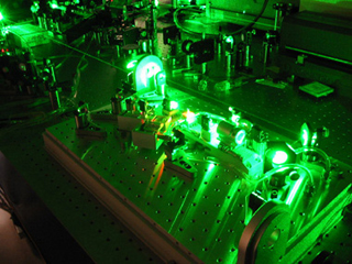 A green laser. A green laser.