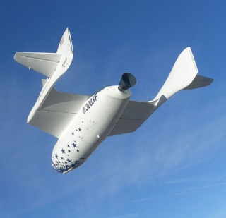 Photo of spacecraft in flight. Photo of spacecraft in flight.