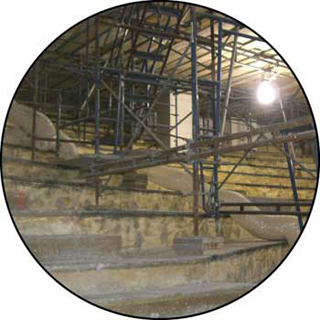 Lecture hall under construction. Lecture hall under construction.