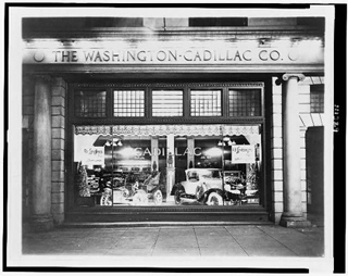 Black and white photo of a card dealership. Black and white photo of a card dealership.