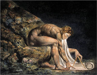 A painting of Isaac Newton done by William Blake in 1795. A painting of Isaac Newton done by William Blake in 1795.