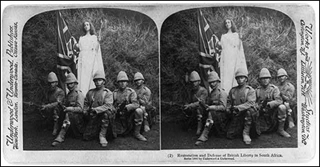 A photograph of soldiers defending Lady Liberty. A photograph of soldiers defending Lady Liberty.