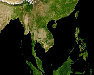 Satellite image of Southeast Asia. Satellite image of Southeast Asia.
