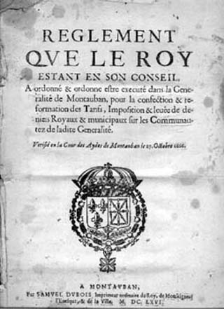 Scan of a French royal ordinance from 1666. Scan of a French royal ordinance from 1666.