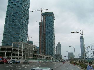 Songdo City under construction. Songdo City under construction.