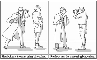 A cartoon illustrating the concept of structural ambiguity. A cartoon illustrating the concept of structural ambiguity.