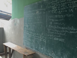 Chalkboard at a school in Haiti with lessons written on it Chalkboard at a school in Haiti with lessons written on it