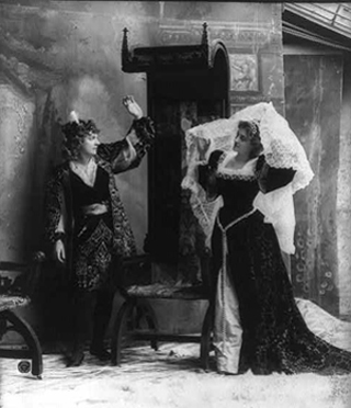 An image of two actresses performing in period costumes. An image of two actresses performing in period costumes.