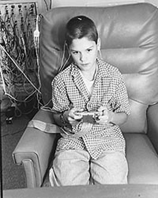 Video game biofeedback system. Video game biofeedback system.