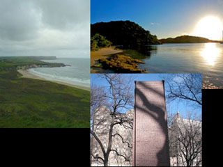 Photographs of Northern Ireland, the Caribbean, and a monument to American Nobel Prize winners. Photographs of Northern Ireland, the Caribbean, and a monument to American Nobel Prize winners.