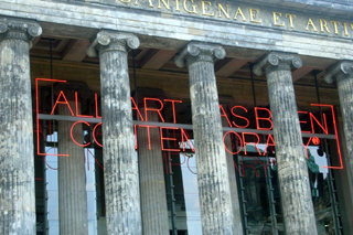 Photo of a sign that reads "All Art has been contemporary" over the Altes Museum in Berlin, Germany. Photo of a sign that reads "All Art has been contemporary" over the Altes Museum in Berlin, Germany.