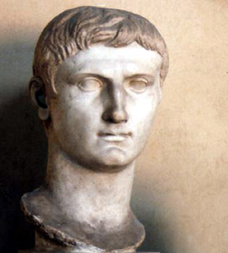 A white marble bust of Caesar Augustus. A white marble bust of Caesar Augustus.