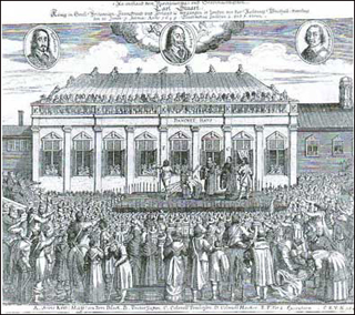 A print depicting the beheading of Charles I. A print depicting the beheading of Charles I.