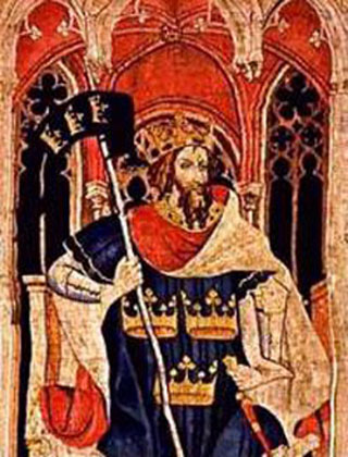 King Arthur from the Christian Heroes Tapestry, c. 1385. King Arthur from the Christian Heroes Tapestry, c. 1385.