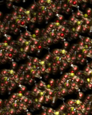 The lattice of cesium bisulfate is shown. The lattice of cesium bisulfate is shown.